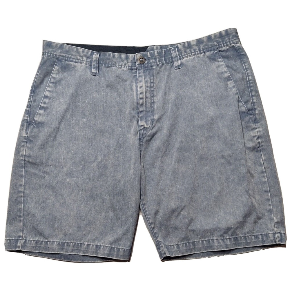VOLCOM Men Size 40 Cotton Blend 9" Blue Dye Stone Wash Chino Shorts